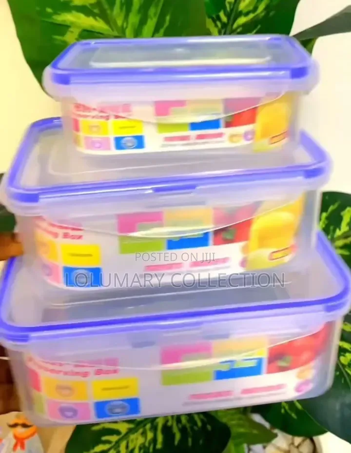 3 in 1 Food Storage Bowl Set With Lids Kitchen Fridge Containers