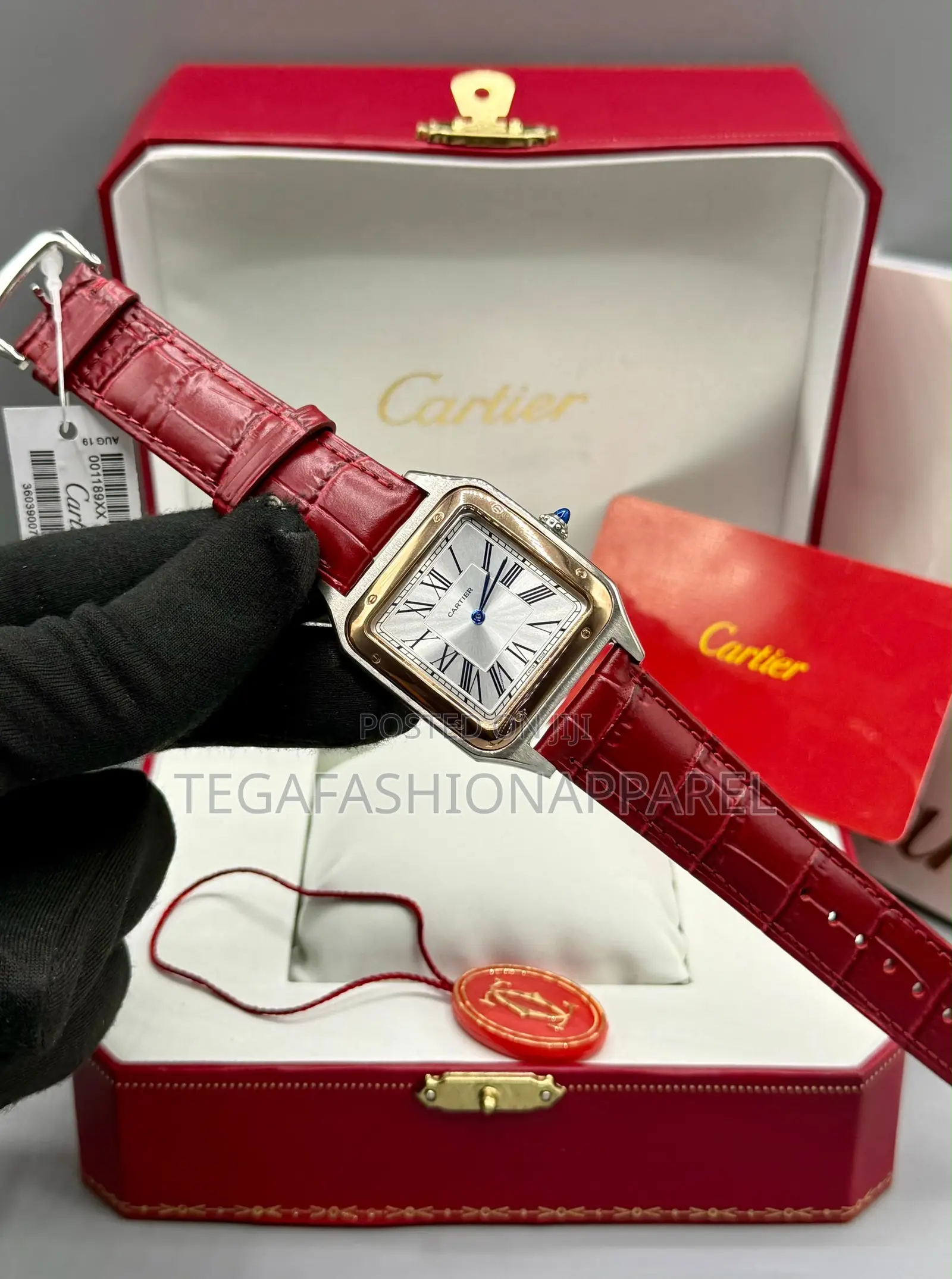 Cartier Santos Ultra Slim Leather Strap Watch