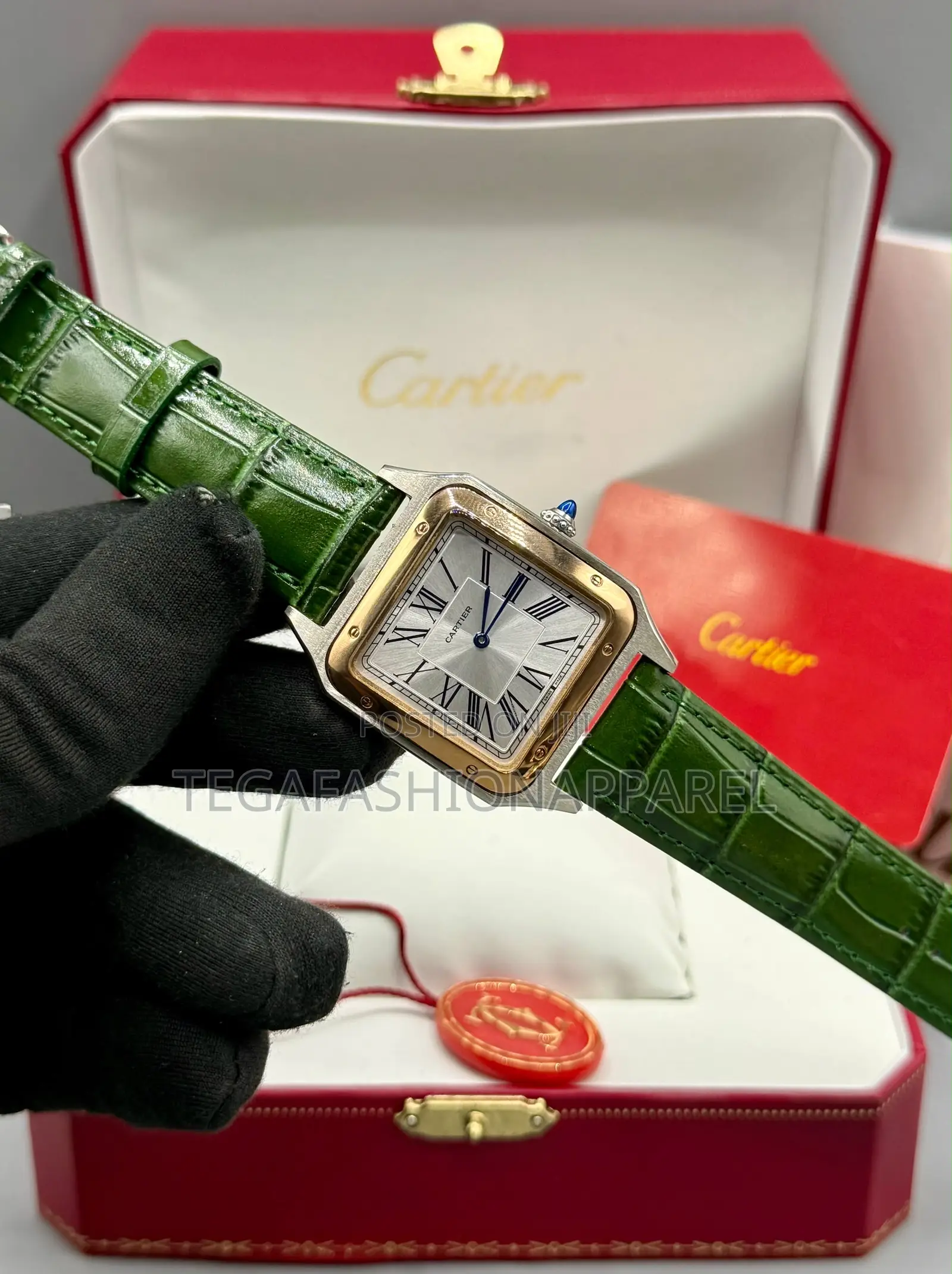 Cartier Santos Ultra Slim Leather Strap Watch