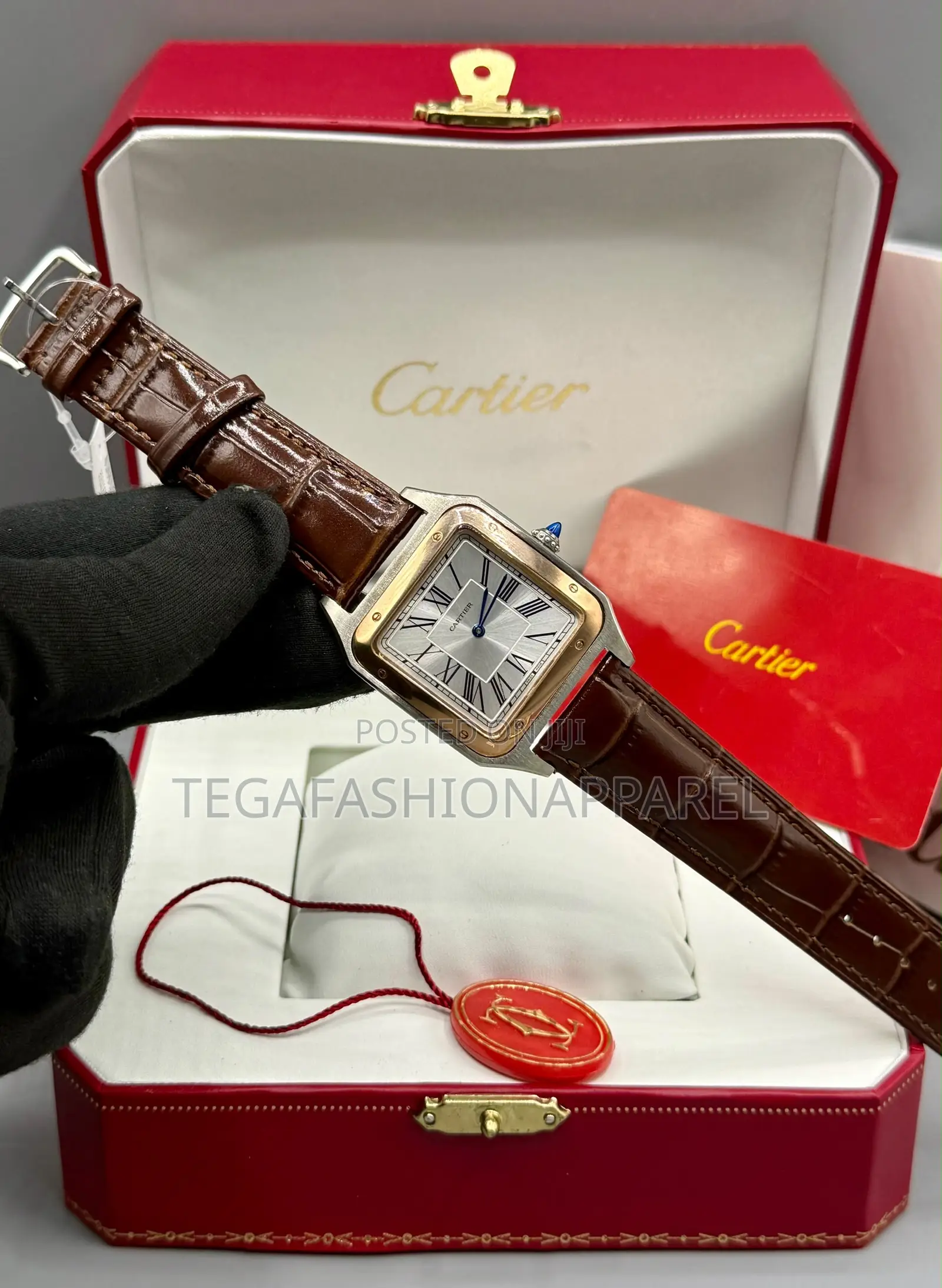 Cartier Santos Ultra Slim Leather Strap Watch