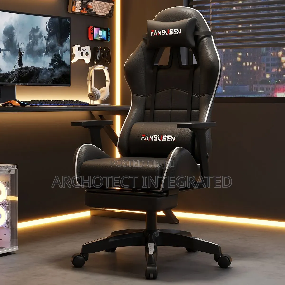 Gaming Chair Available With Leg Rest