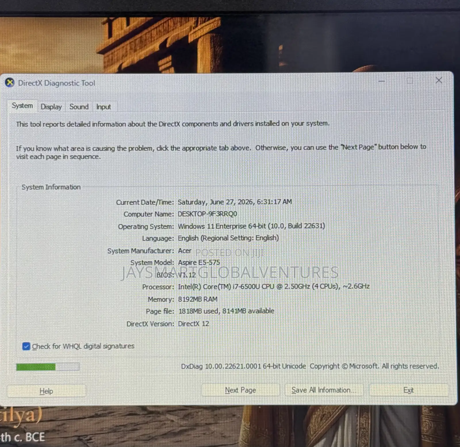 Laptop Acer Aspire E5-575 8GB Intel Core i7 HDD+SSD 500GB