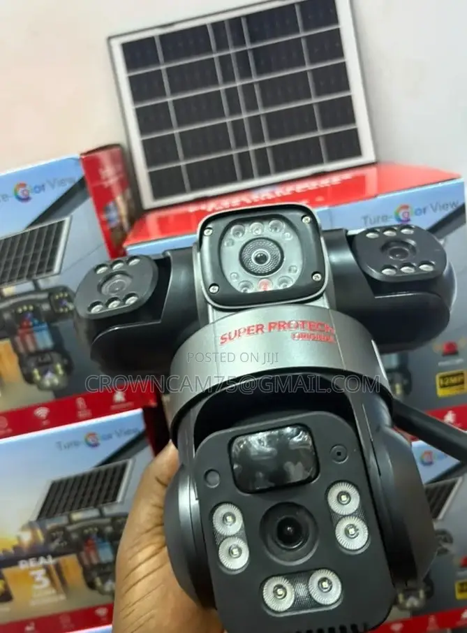 Quality 3lense Rotate V380 Triple Lens PTZ Solar Camera With Nigth