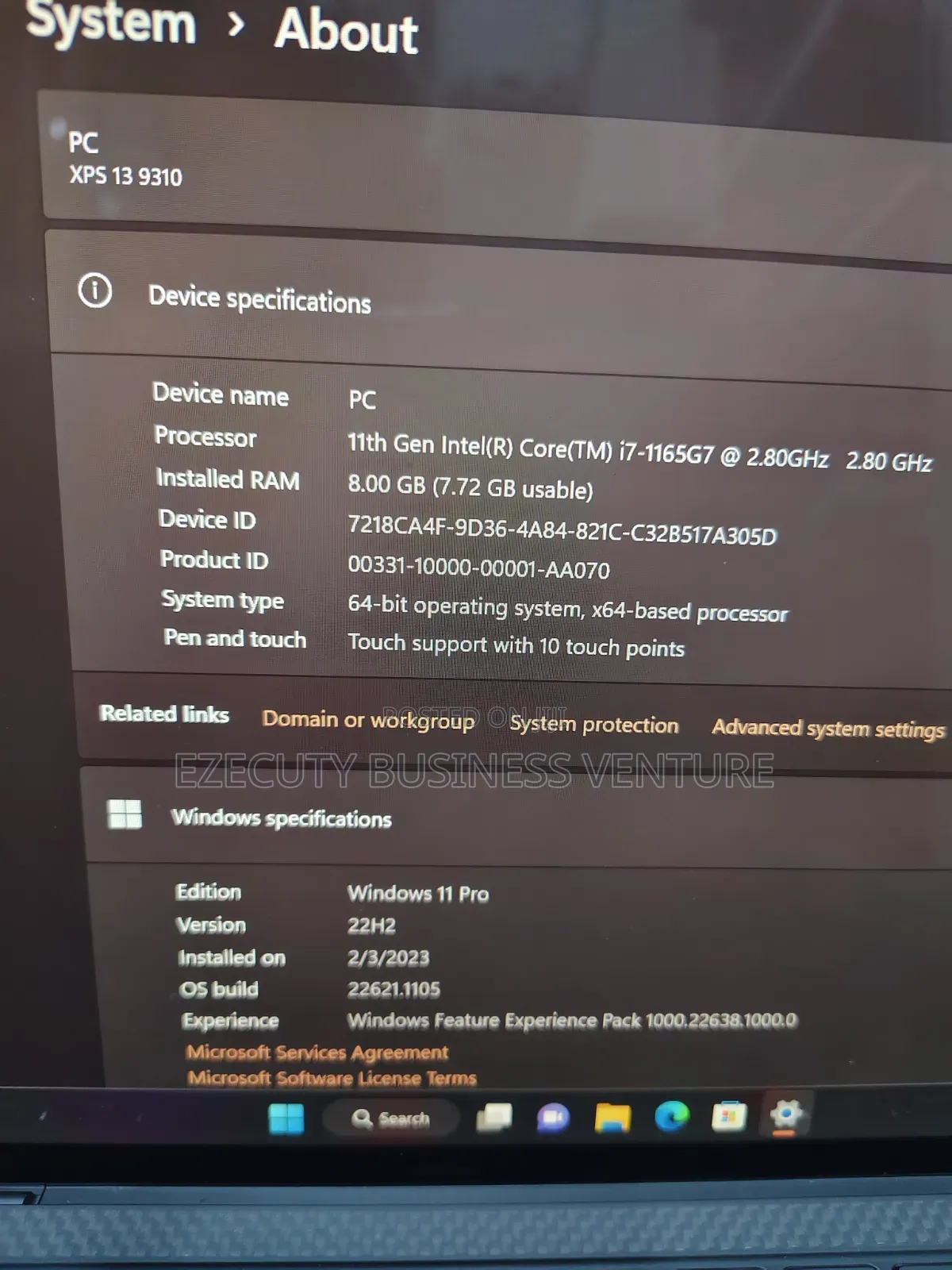 Laptop Dell XPS 13 9310 8GB Intel Core i7 SSD 512GB