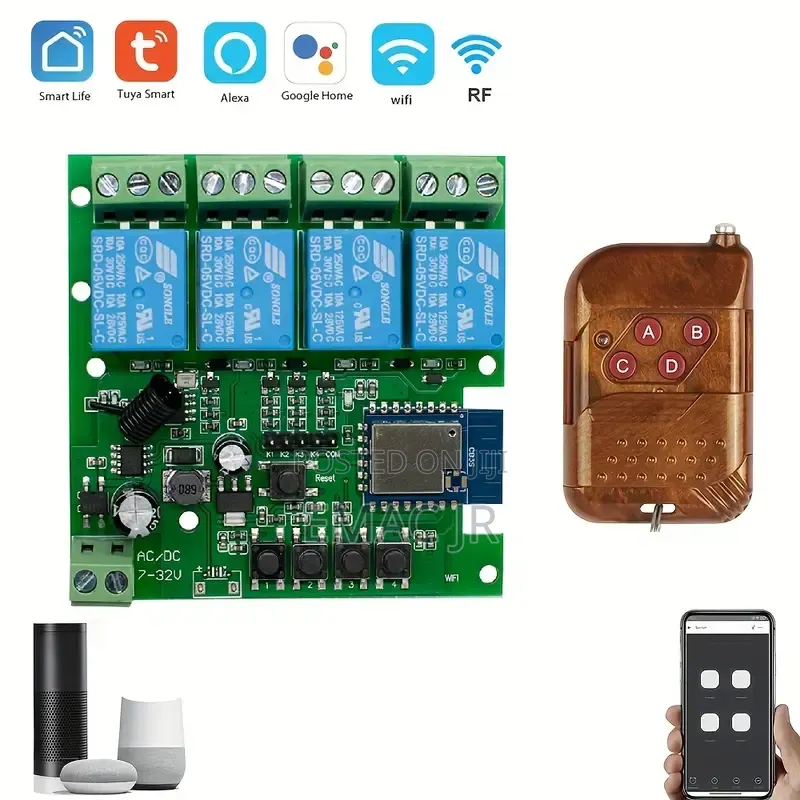4-Channel Smart Relay Module for Wireless Control of Appliances Wi-Fi