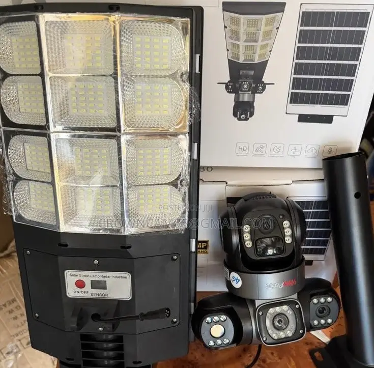 View Point Solar CCTV Camera 3lens With Street Light 4g