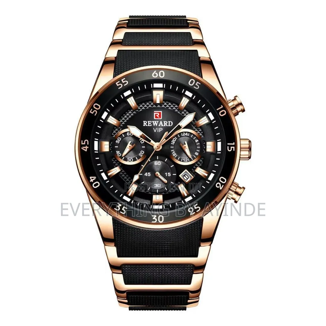 Reward Wrist Watch Analog and Digital Gold and Black