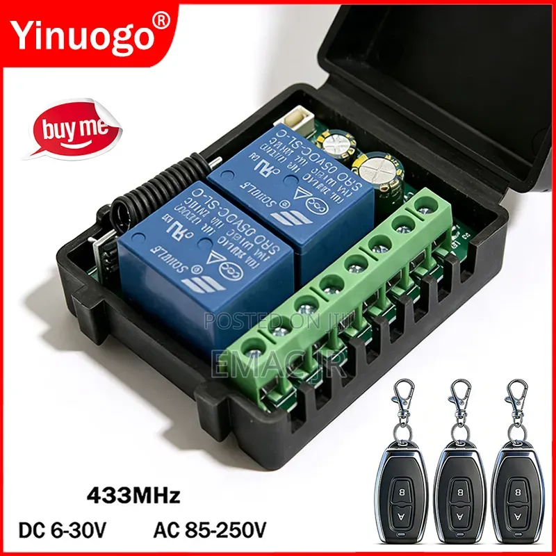 2-Channel Rf Relay Module Operates With Input Volt Range of Dc 6-30v