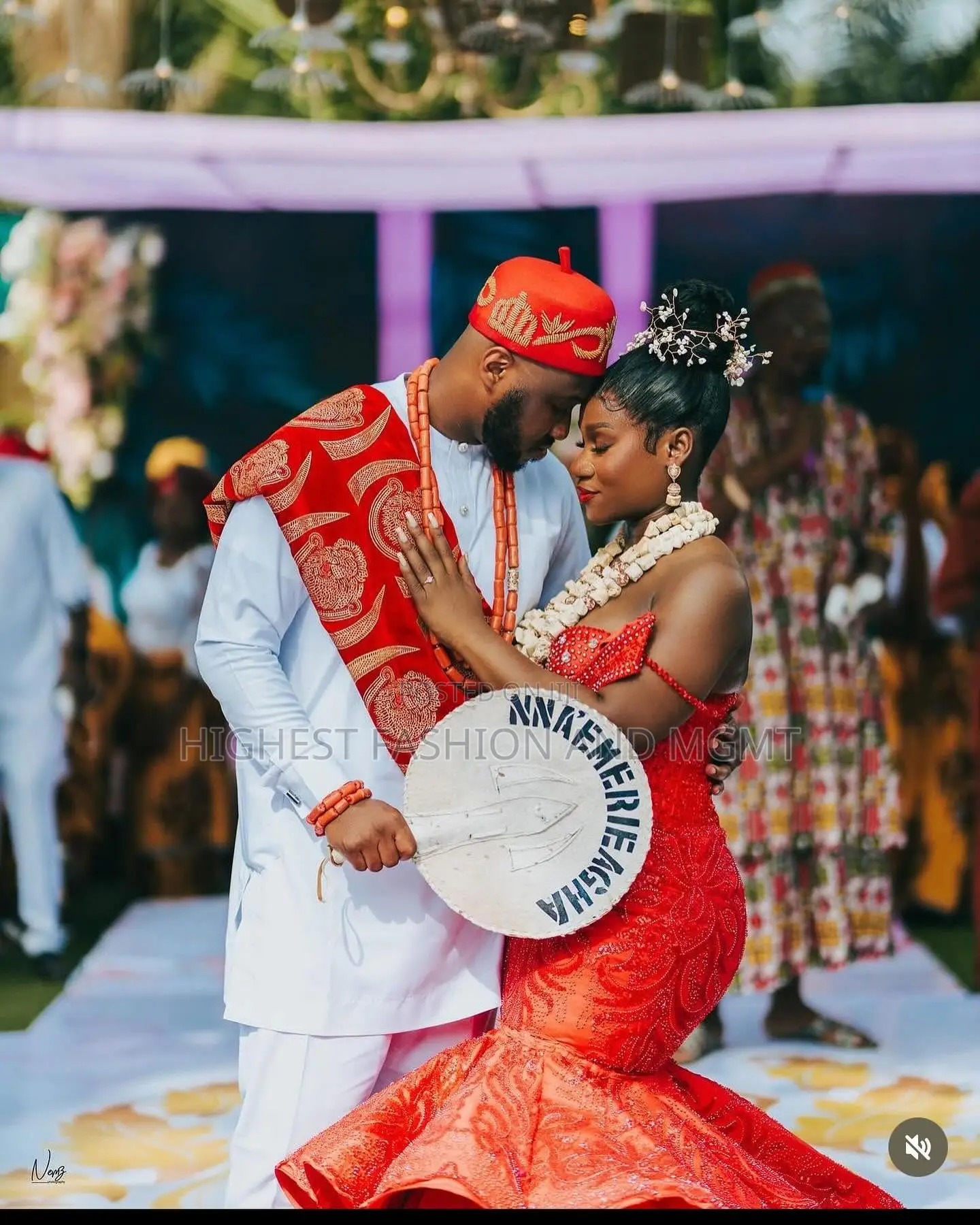 Structured Red Bridal Gown Men’S White Traditional Agbada