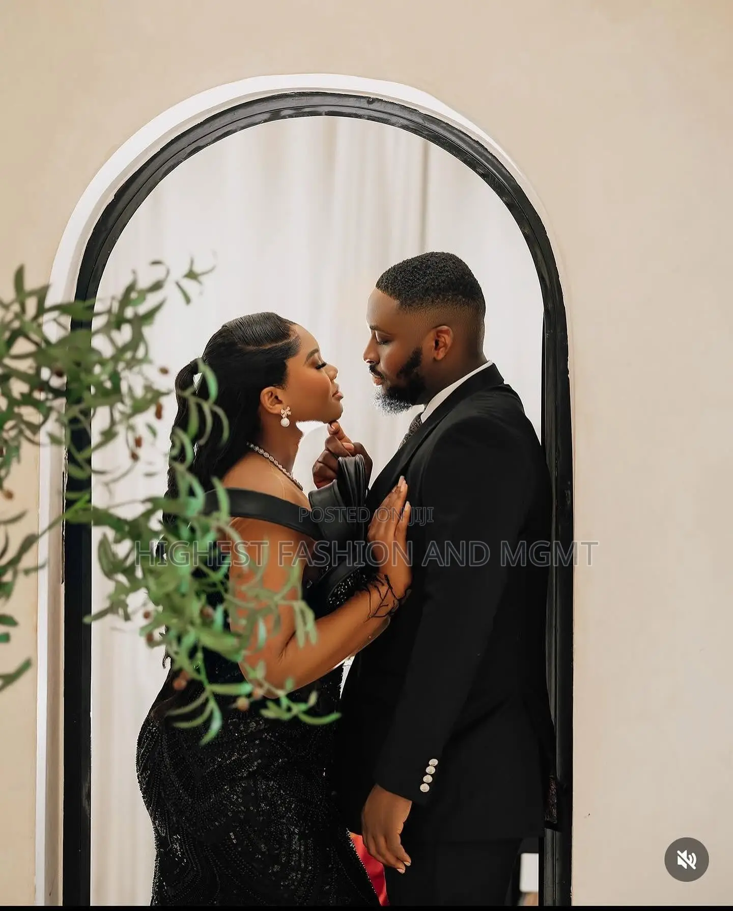 Black Mermaid Gown With Illusion Detailing Men’S Tailored Black Suit