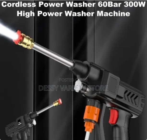Mythco Cordless Portable 300w Pressure Washer, 6 in 1 Nozzle