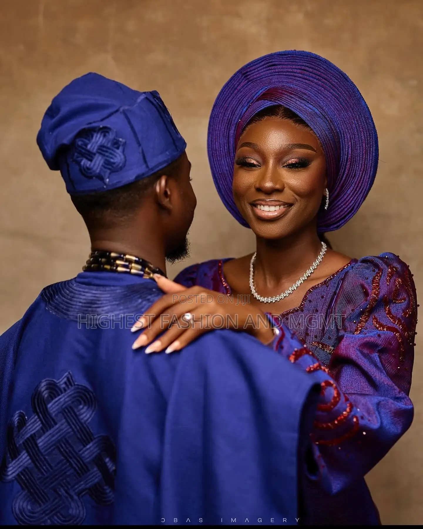 Cobalt Lace Iro and Buba Men’S Tailored Royal Cobalt Agbada