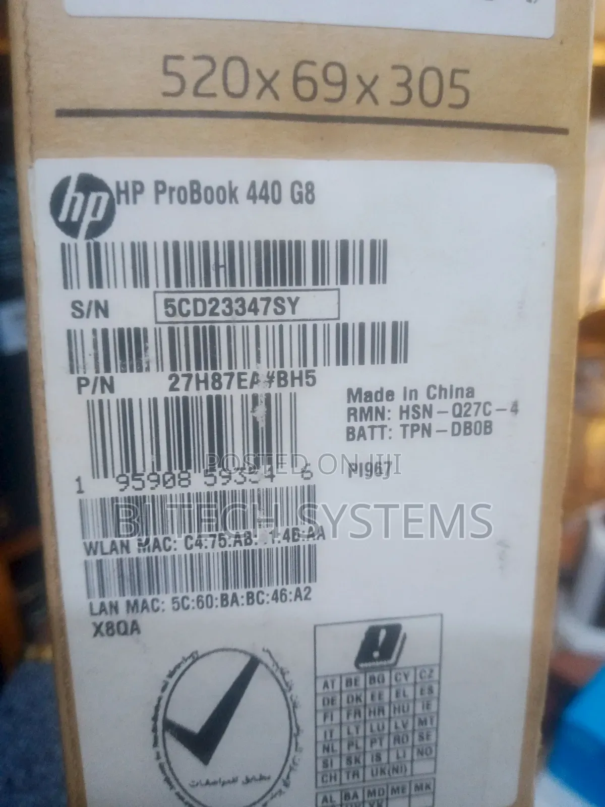 New Laptop HP ProBook 440 G8 8GB Intel Core i7 SSD 512GB