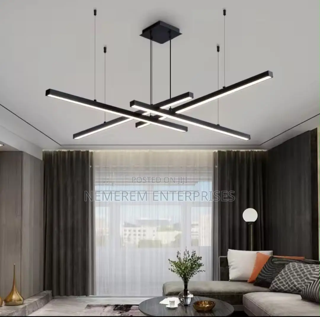 Modern Geometric Linear Led Chandelier – Luxury Minimalist Cross