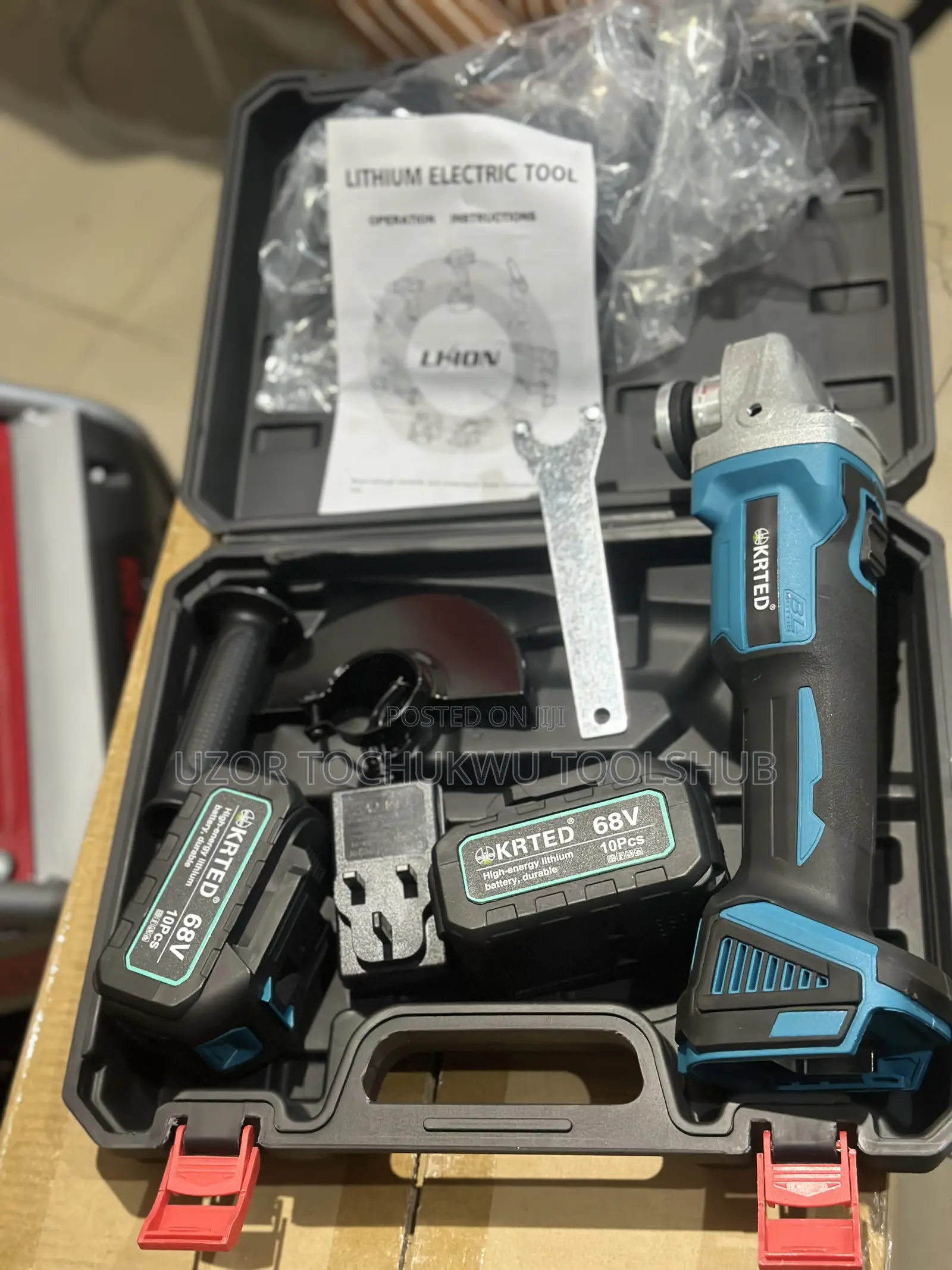 Krted 68v Cordless Angle Grinder With 2 Batteries Charger