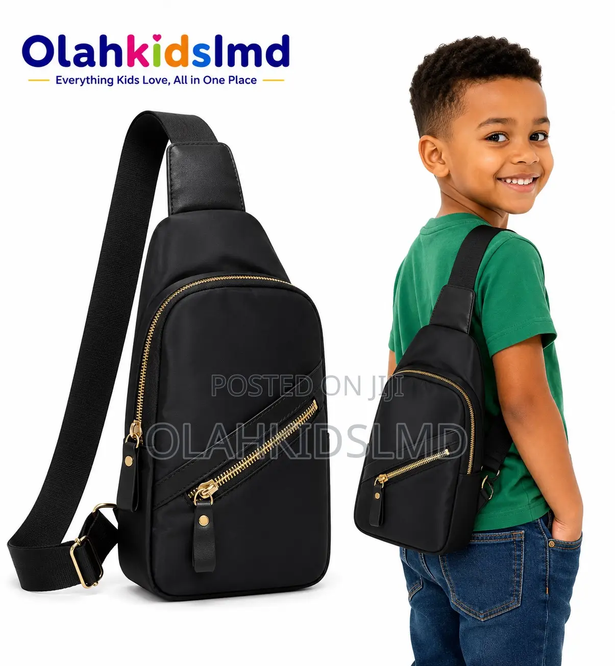 Sling Backpack – Crossbody Sport Bag, Black Red Print