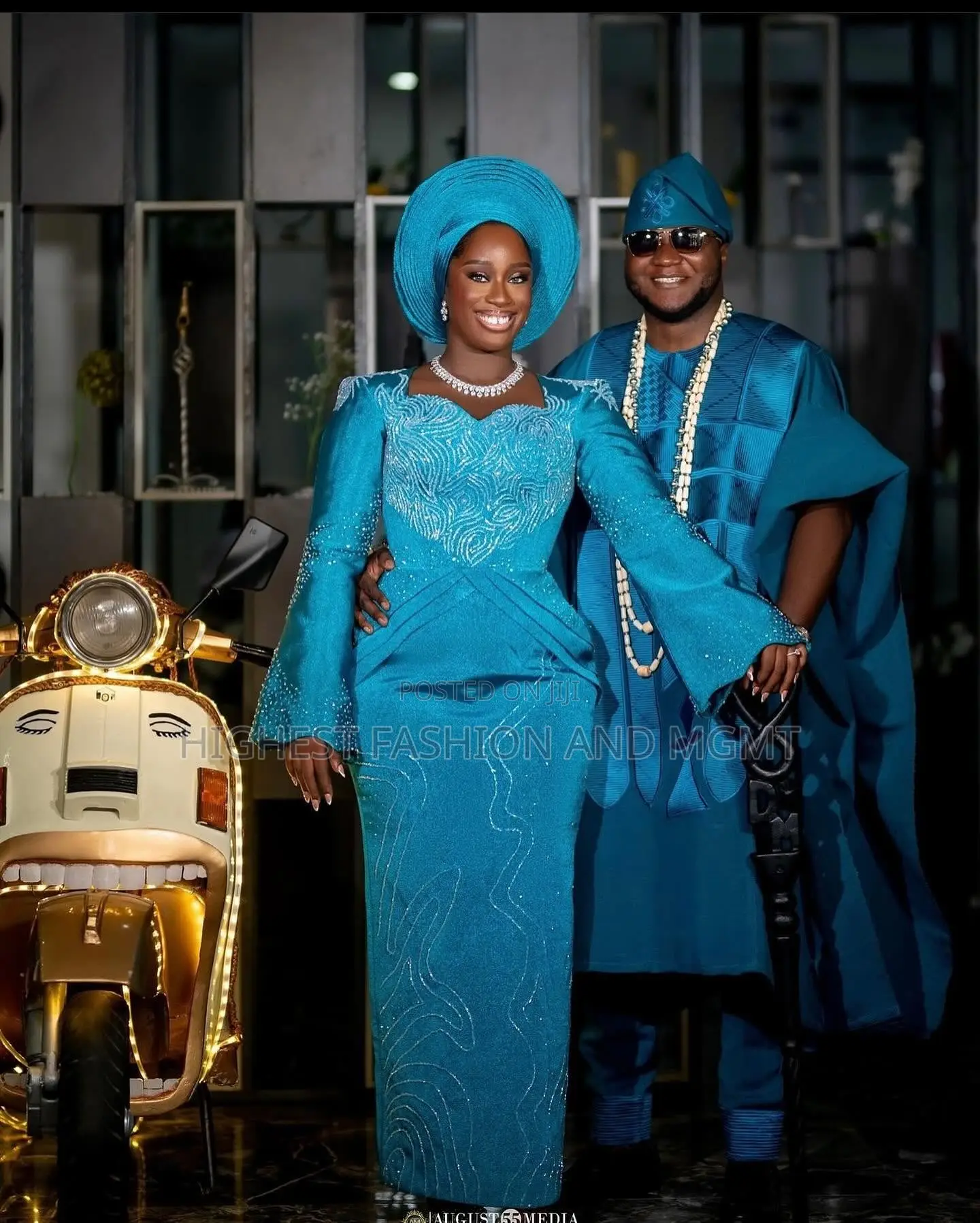 Sculpted Gold Lace Gown Tailored Metallic-Gold Agbada