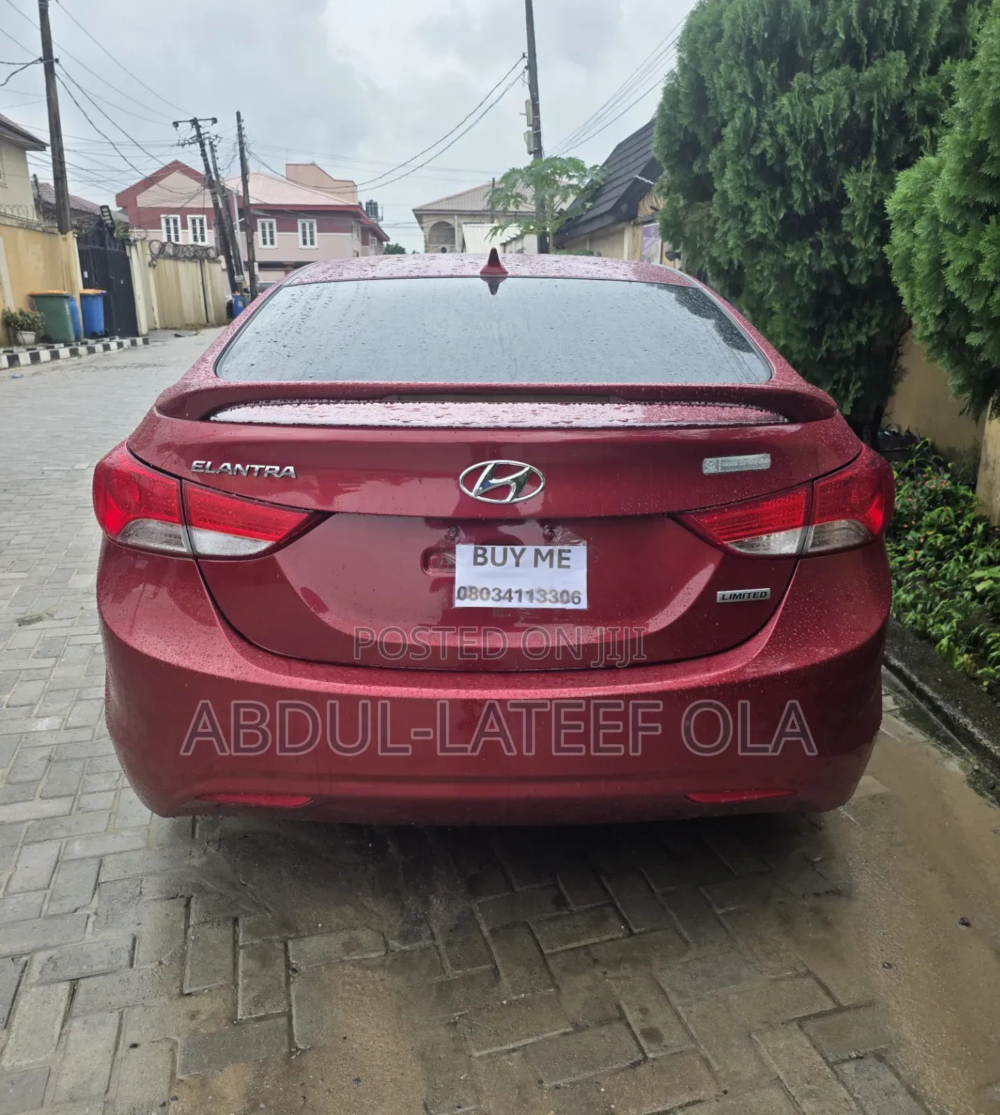 Hyundai Elantra Limited 2012 Red