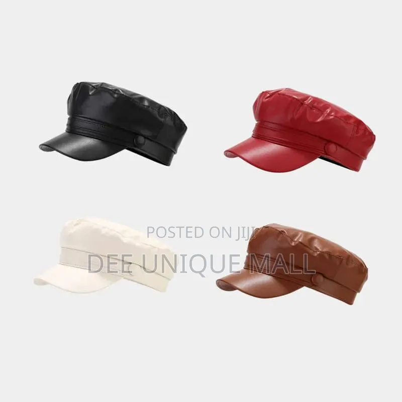 Unisex Faux Leather Newsboy Caps Beret
