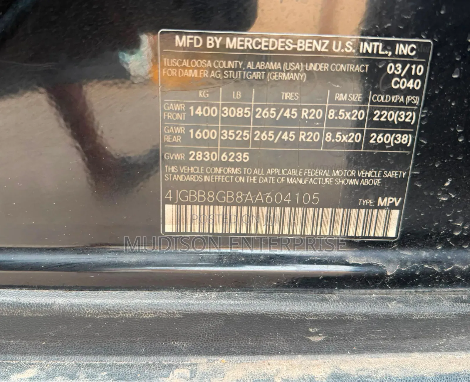 Mercedes-Benz M Class 2010 Black