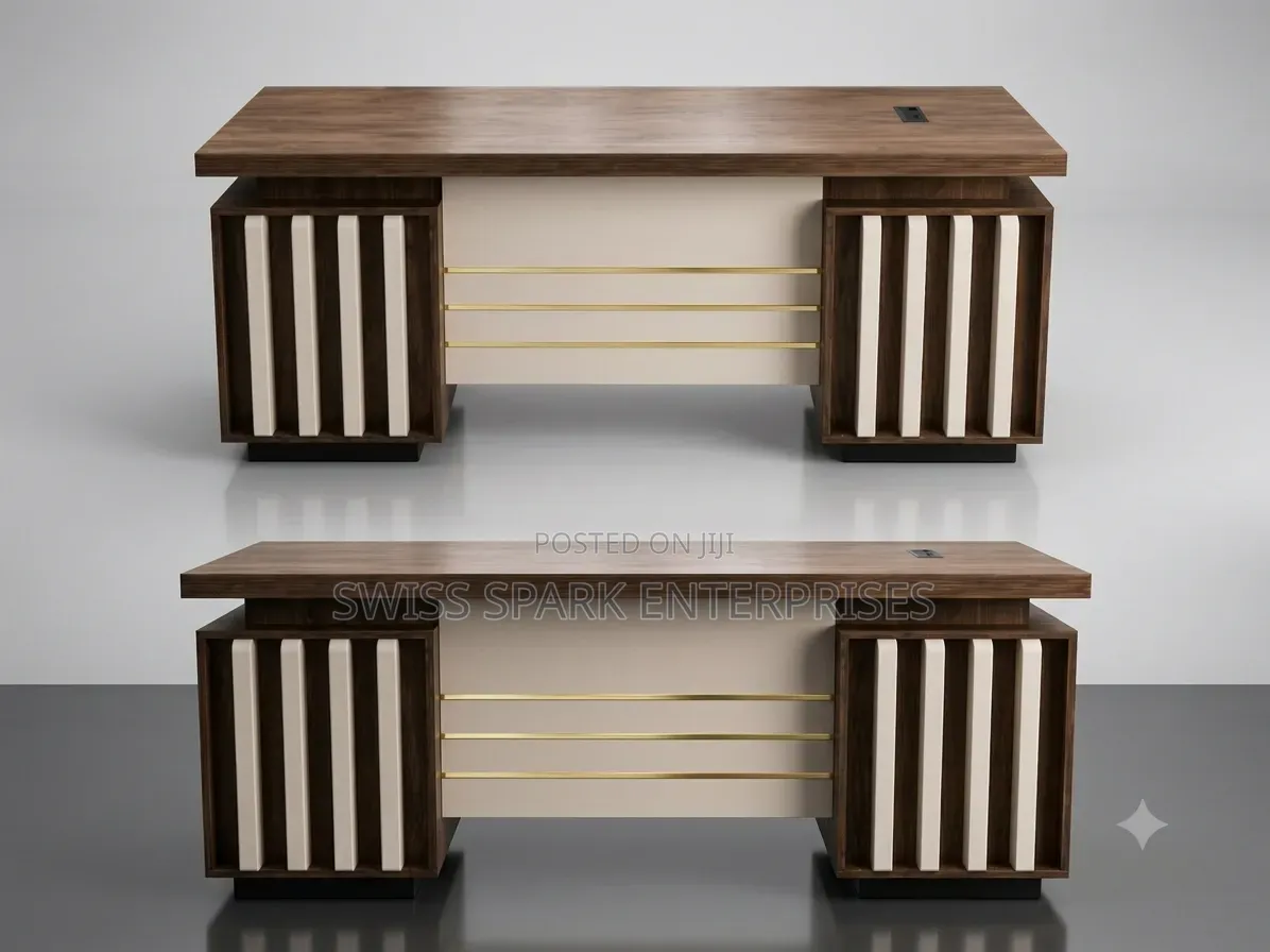 Executive Walnut Cream Office Desk (Premium Quality1.4meters
