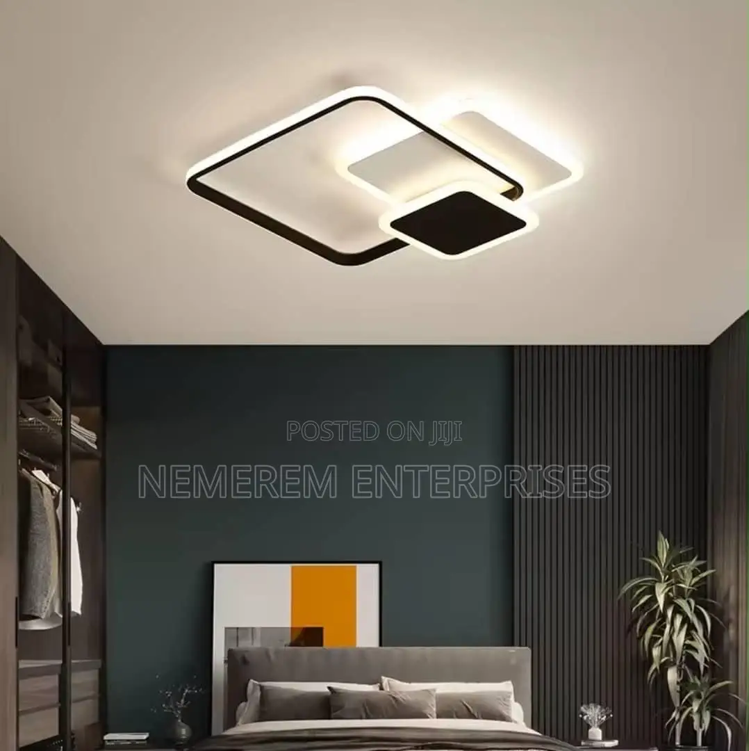 Modern Geometric Square LED Flush Mount Ceiling Light