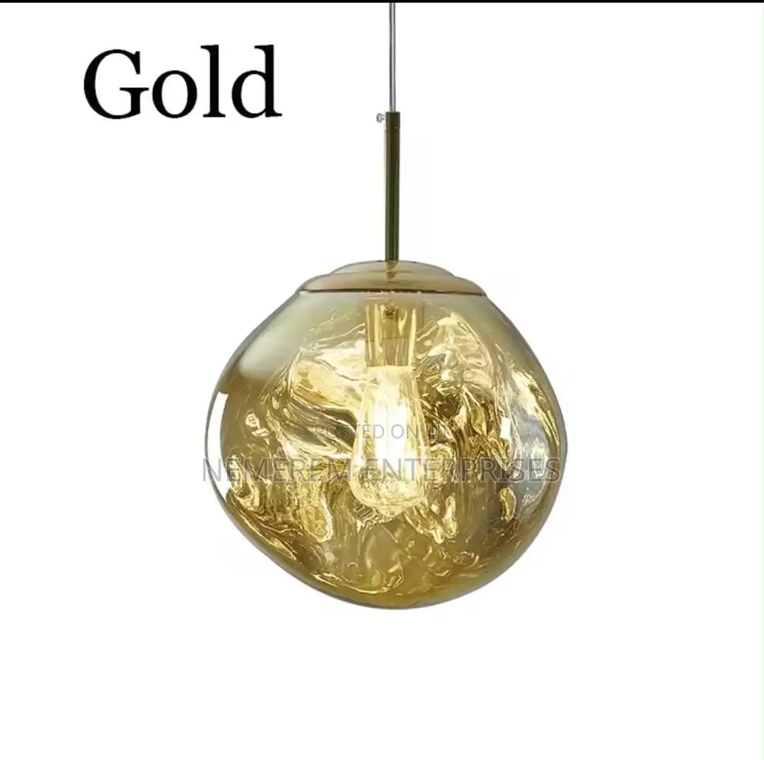 Premium Nordic Melt Glass Single Pendant Light (Gold)