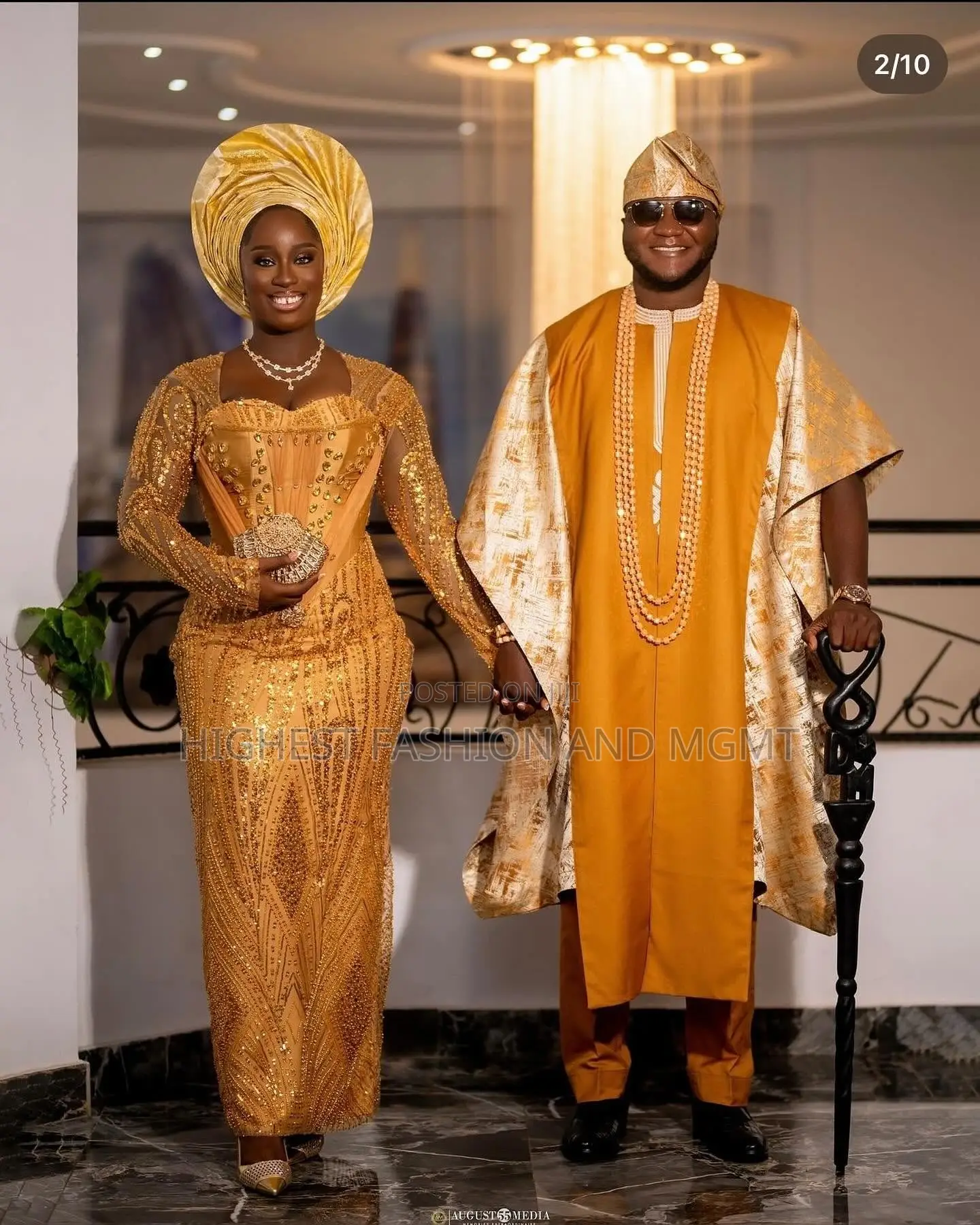 Sculpted Teal Lace Gown and Teal Agbada