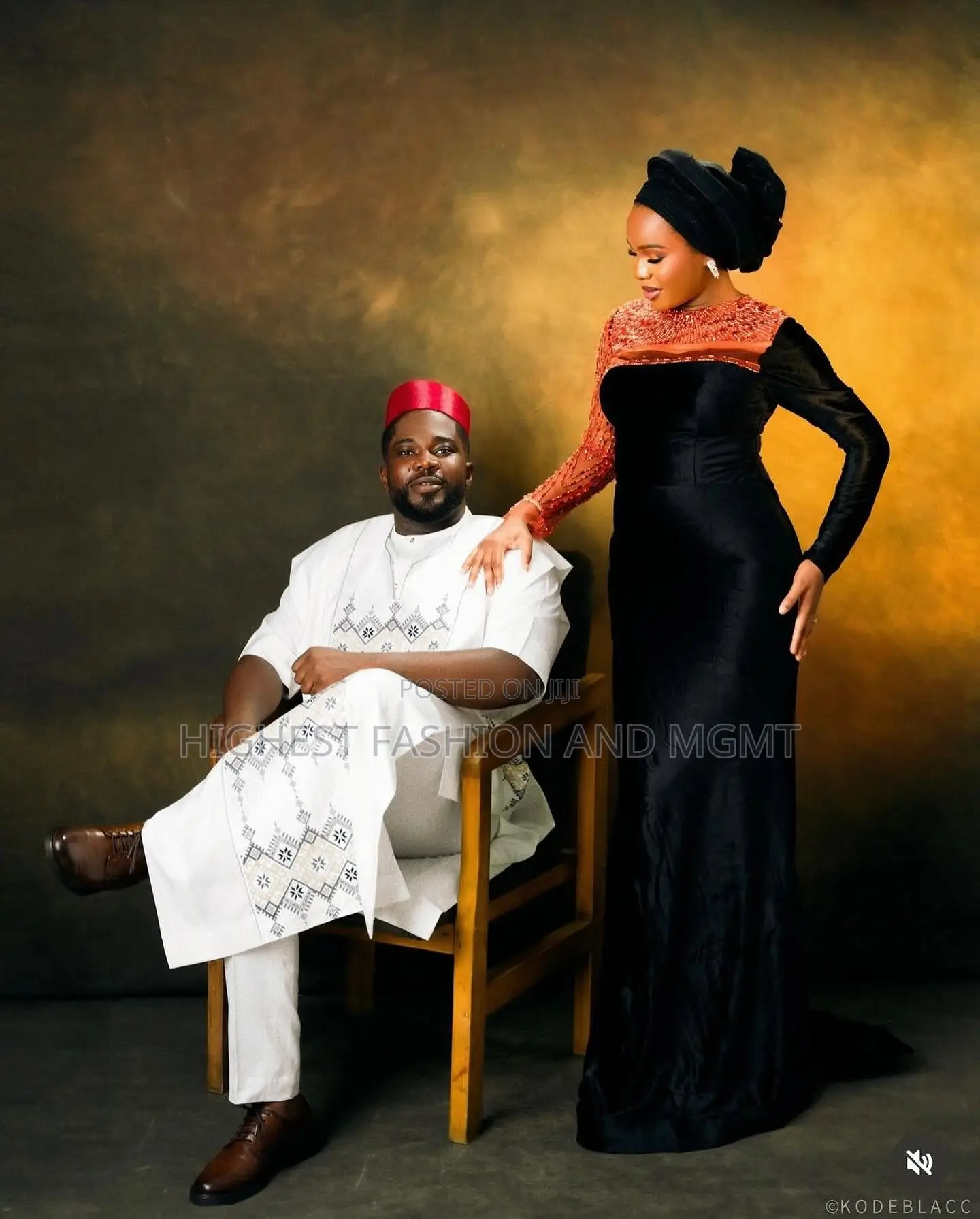 Black Velvet Gown With Embellished Sleeve Tailored White Agbada