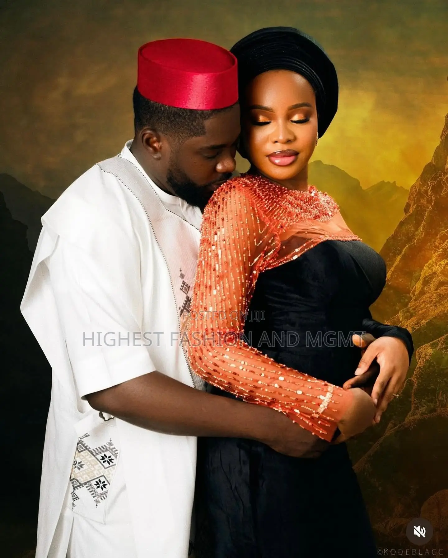 Black Velvet Gown With Embellished Sleeve Tailored White Agbada