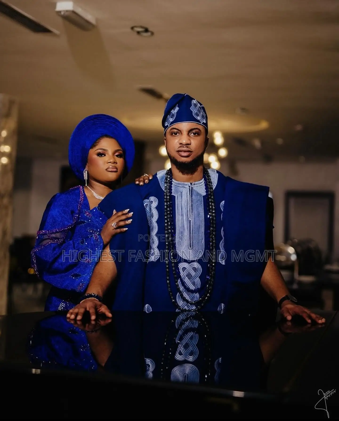 Royal Cobalt Velvet Lace Gown Tailored Cobalt Agbada