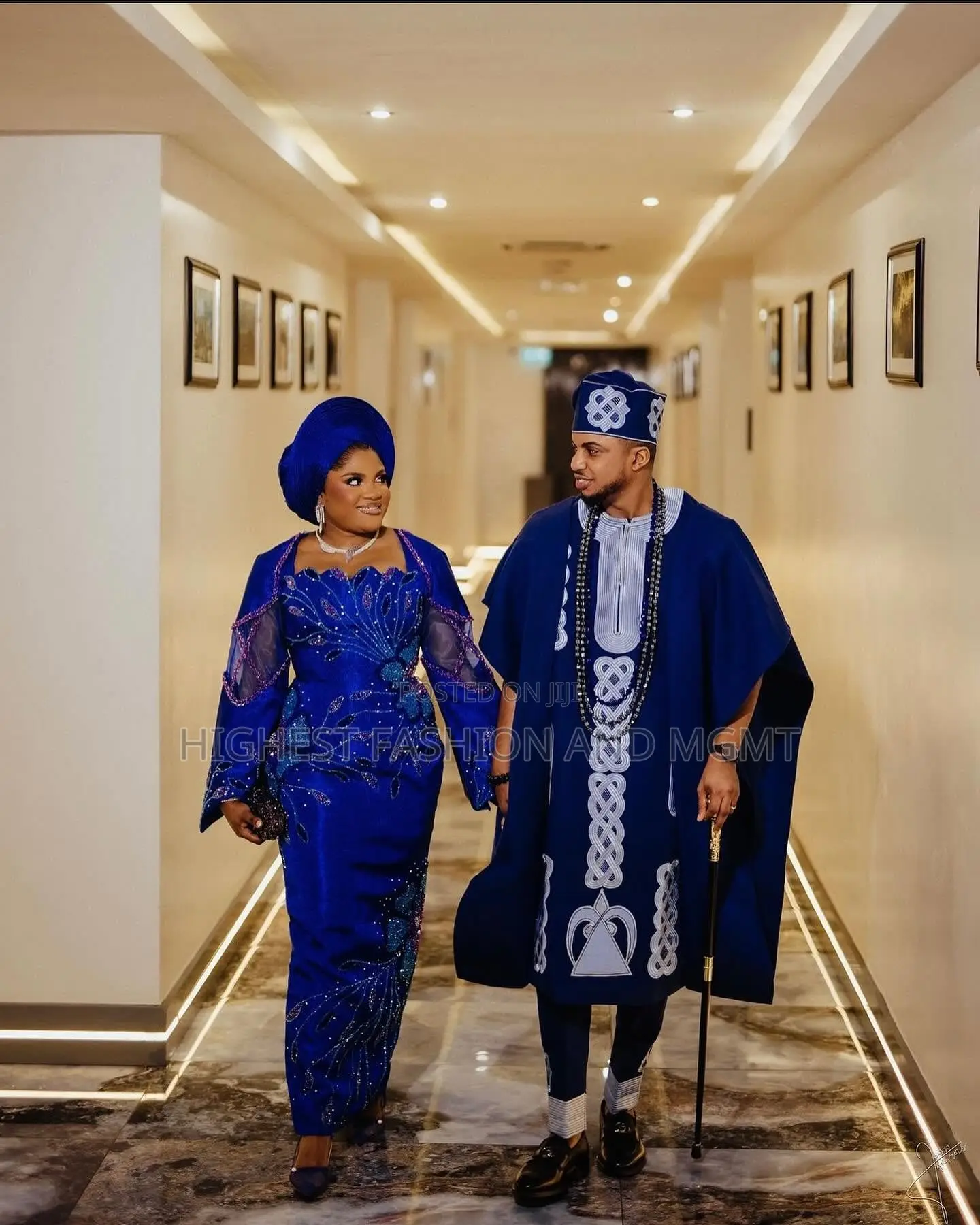 Royal Cobalt Velvet Lace Gown Tailored Cobalt Agbada