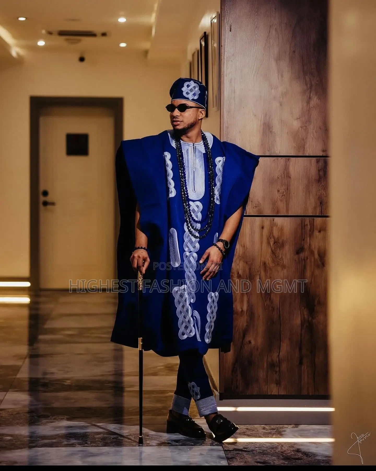Royal Cobalt Velvet Lace Gown Tailored Cobalt Agbada