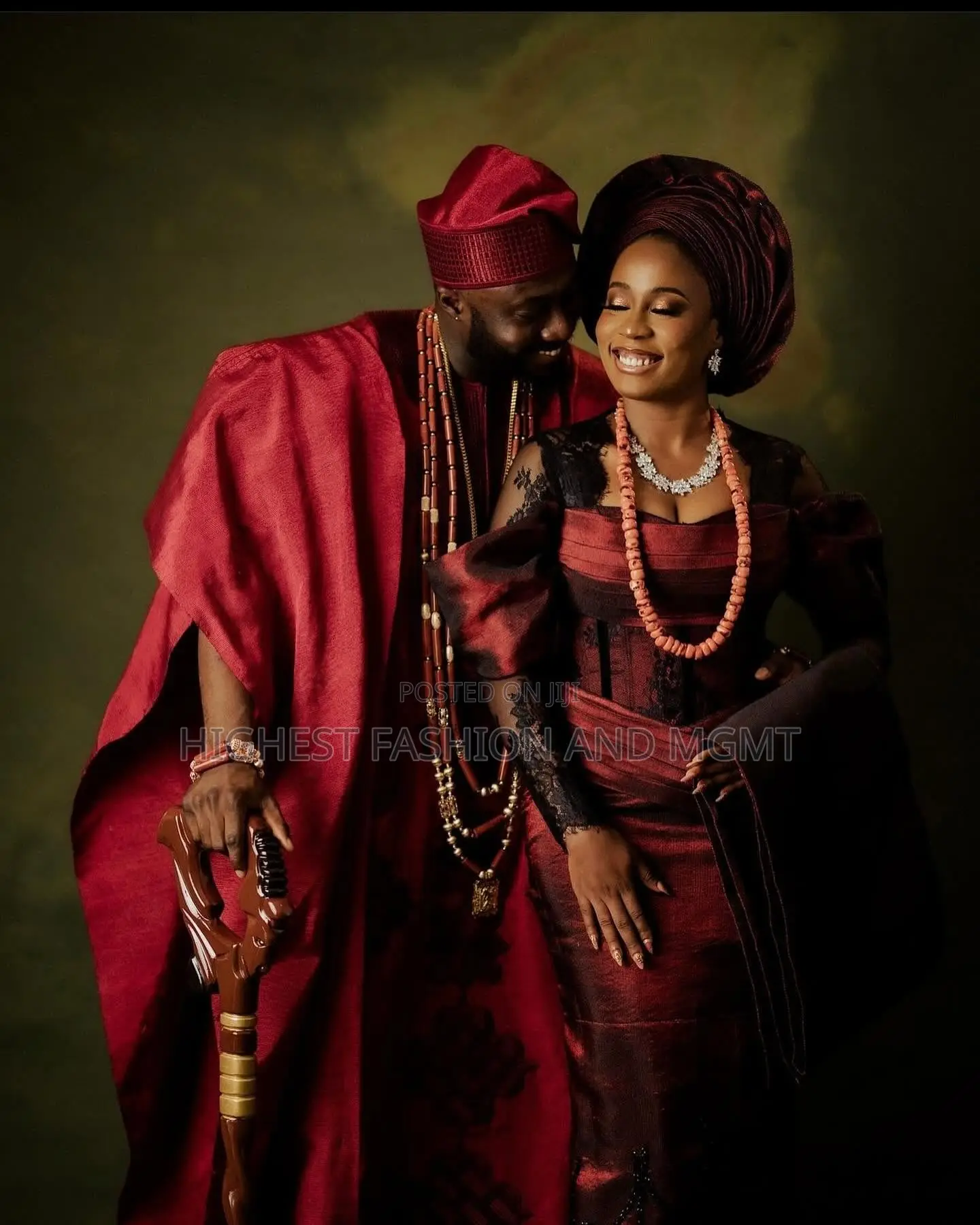Structured Velvet Lace Crimson Gown Tailored Crimson Agbada