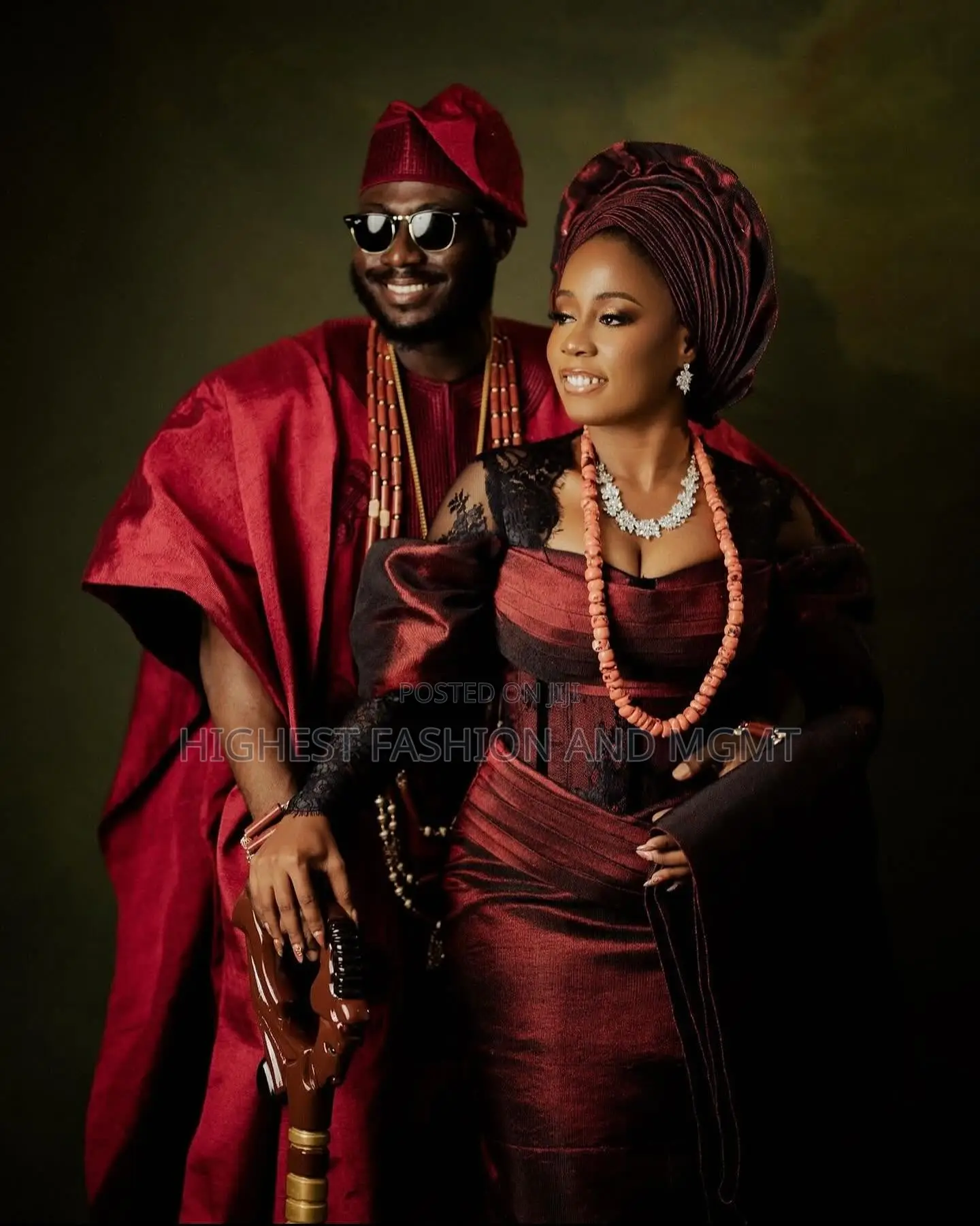 Structured Velvet Lace Crimson Gown Tailored Crimson Agbada