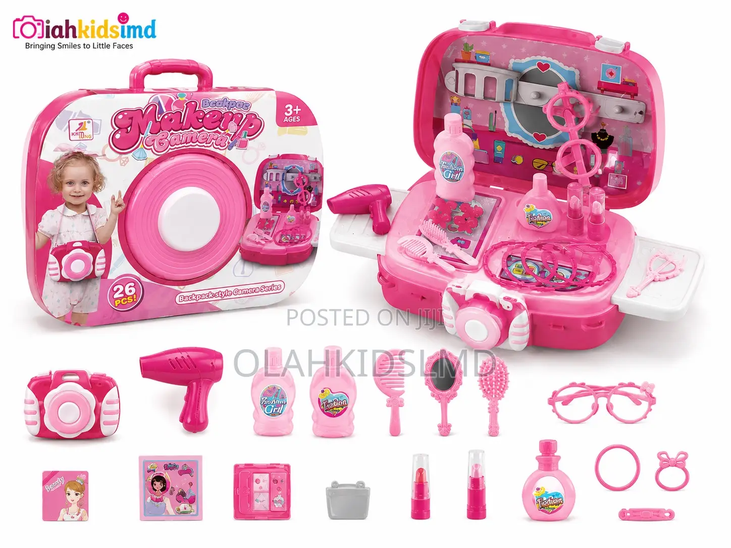 Kids Makeup Camera Backpack Set – 26 Pieces, Beauty Play, Ages 3+