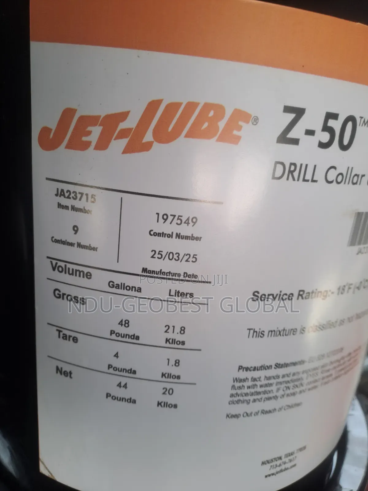 JETLUBE Z-50 Drill Collar Tool Joint Compound