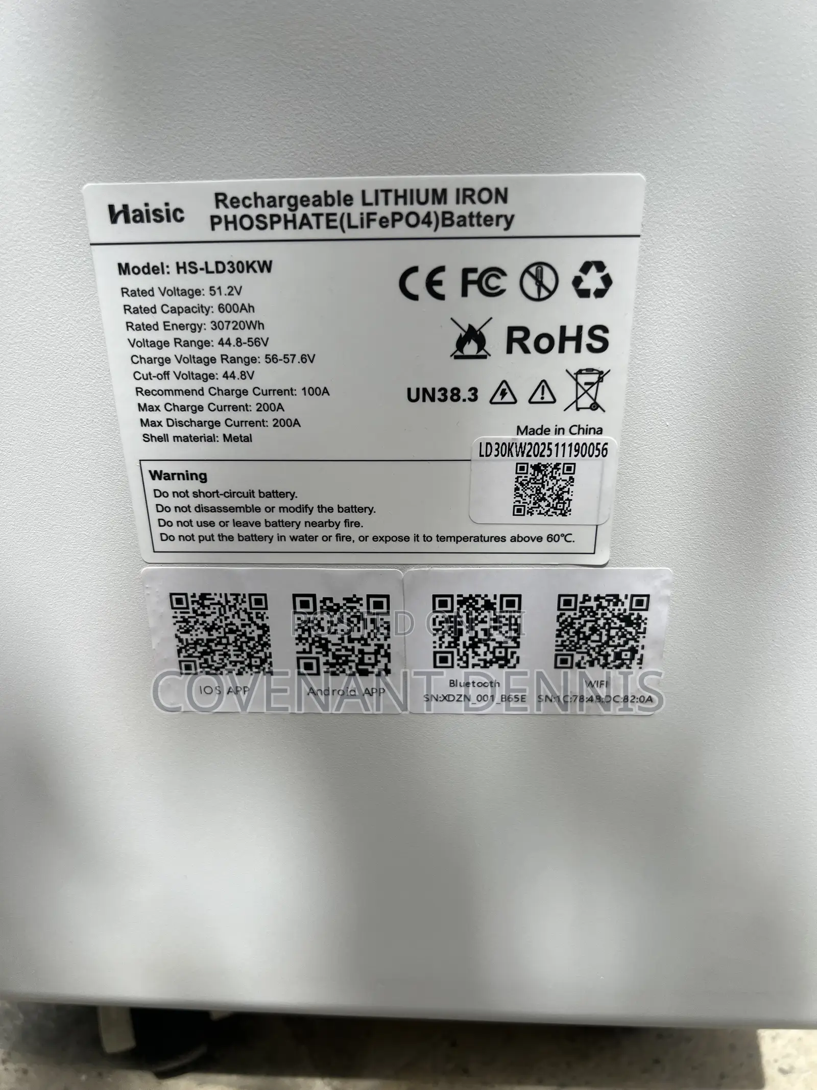 Haisic 30kwh 48v Lithium Battery