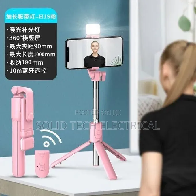Pink Smart Selfie Stick and Phone Holder