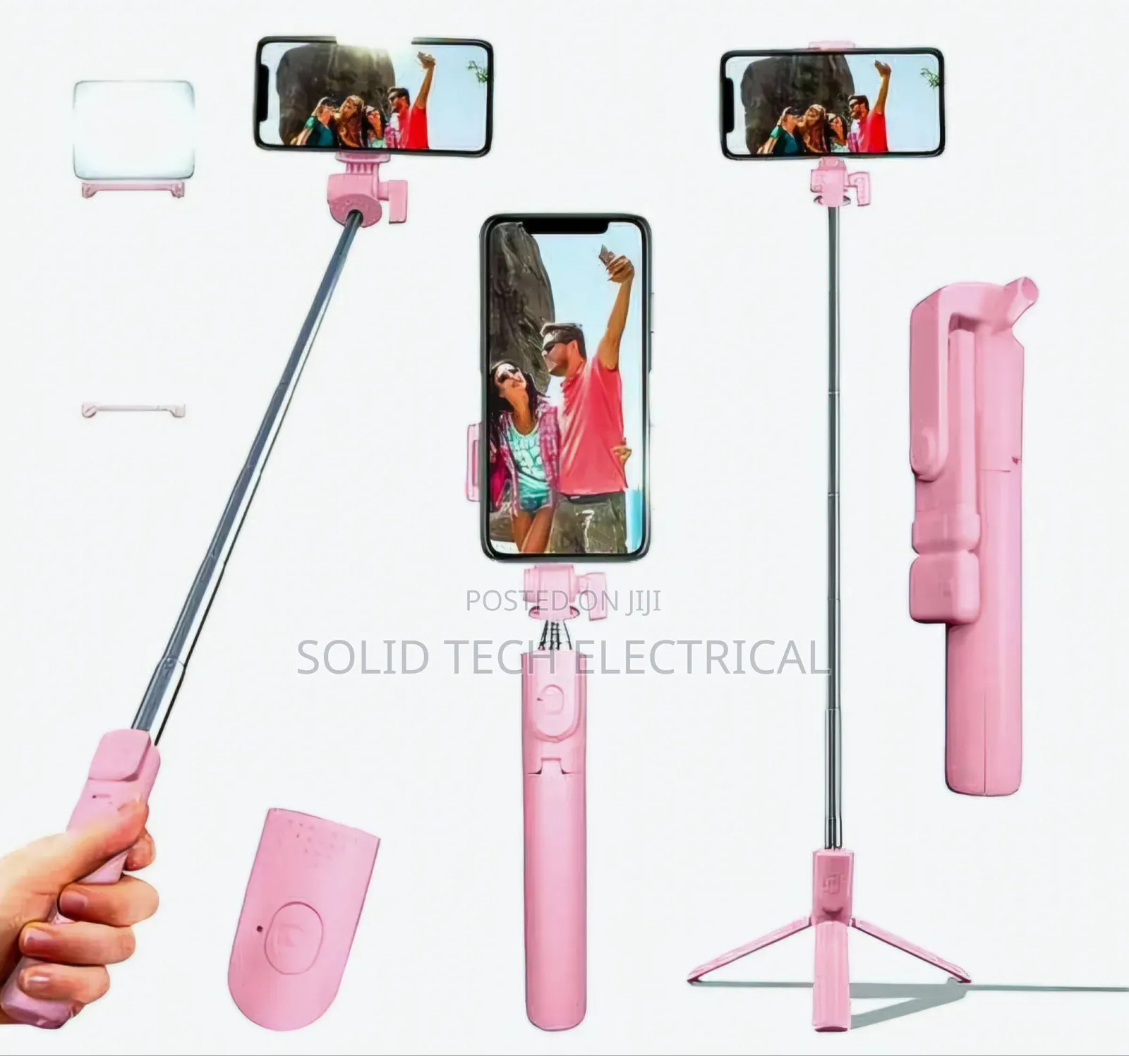 Pink Smart Selfie Stick and Phone Holder