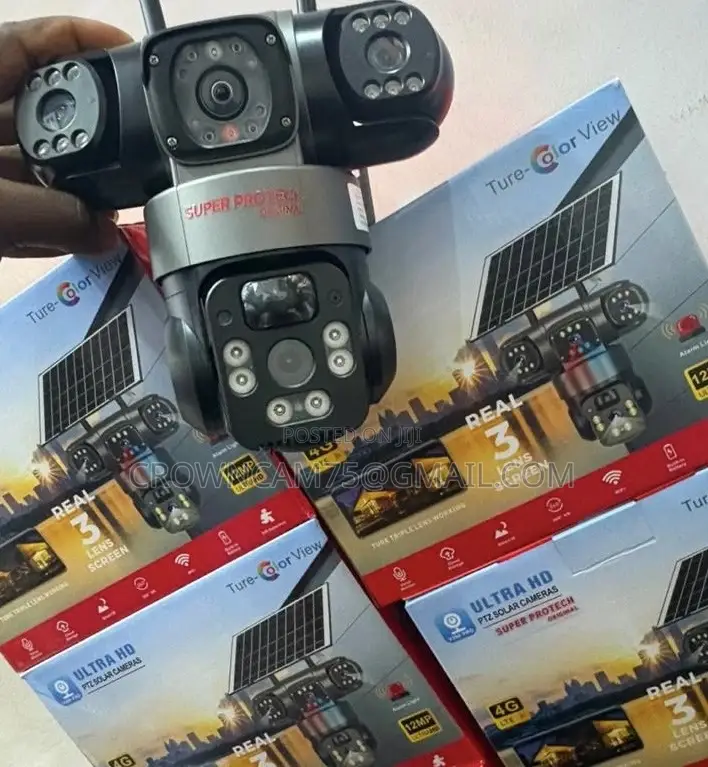 View Point T30 Solar 4g Lte PTZ Camera - 12mp Triple Lens Outdoor CCTV
