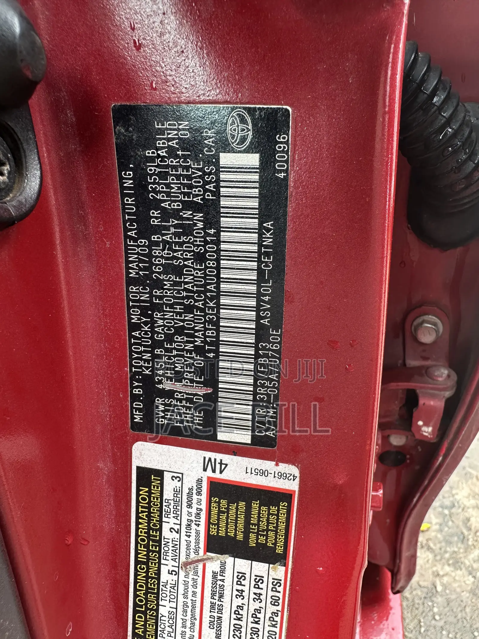 Toyota Camry 2010 Red