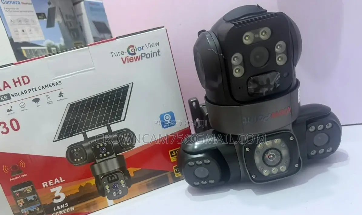 Smart PTZ 3 Lens 4g Solar Powered CCTV Outdoor Camera