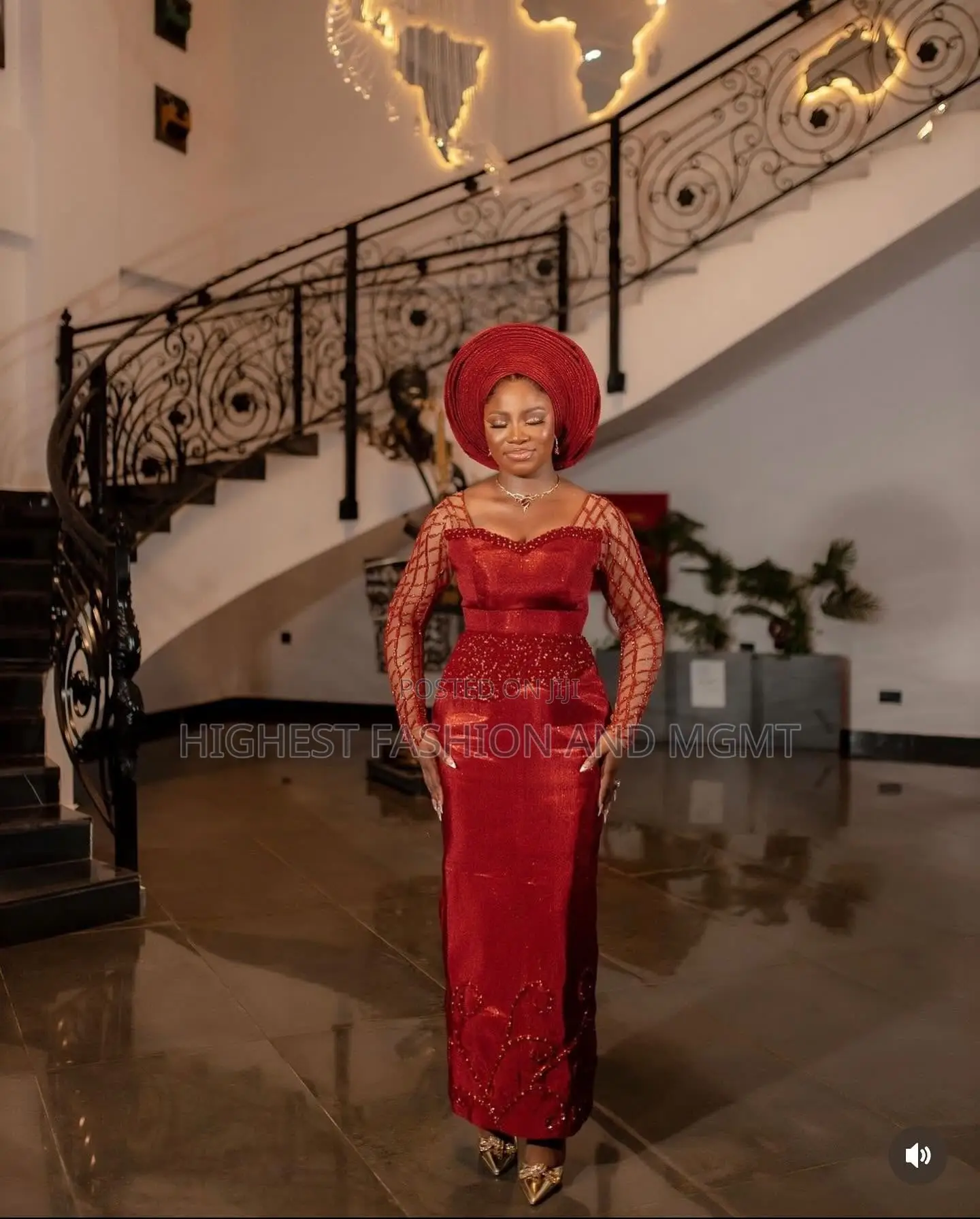 Crimson Lace Gown Tailored Traditional Crimson Agbada