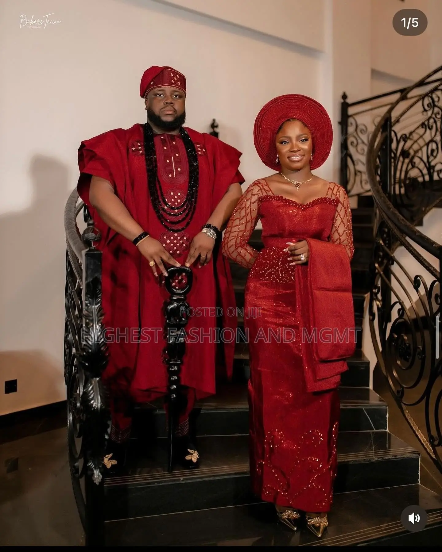 Crimson Lace Gown Tailored Traditional Crimson Agbada