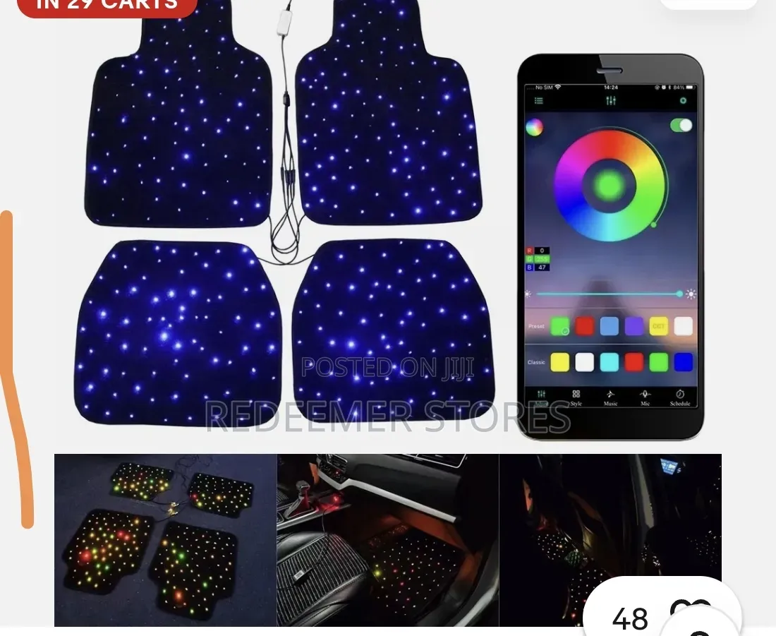 Universal Car Floor Mats Star Light / LED Rugs With Remote Control