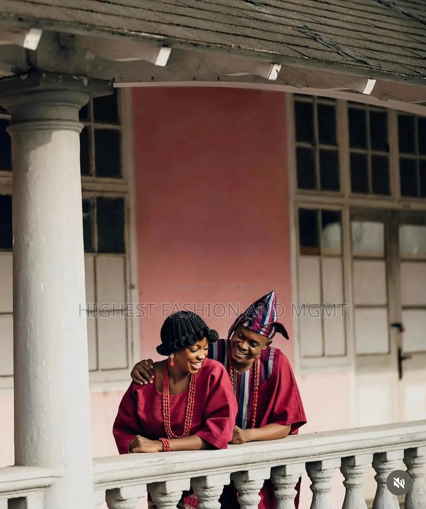 Aso Oke Ensemble With Indigo Striped Accents