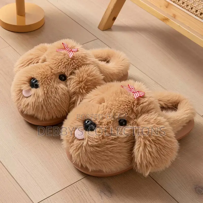 Cute Teddy Bear Plush Slippers
