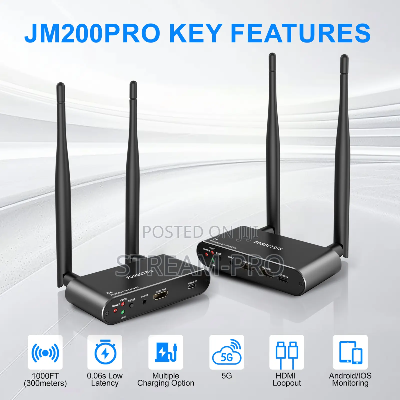 FORBETDIS JM200PRO HDMI Wireless Video Transmitter and Receiver Kit