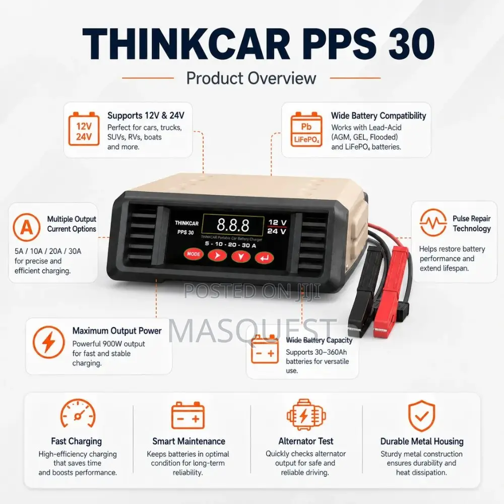 Thinkcar Pps30 Portable Car Battery Support Unit